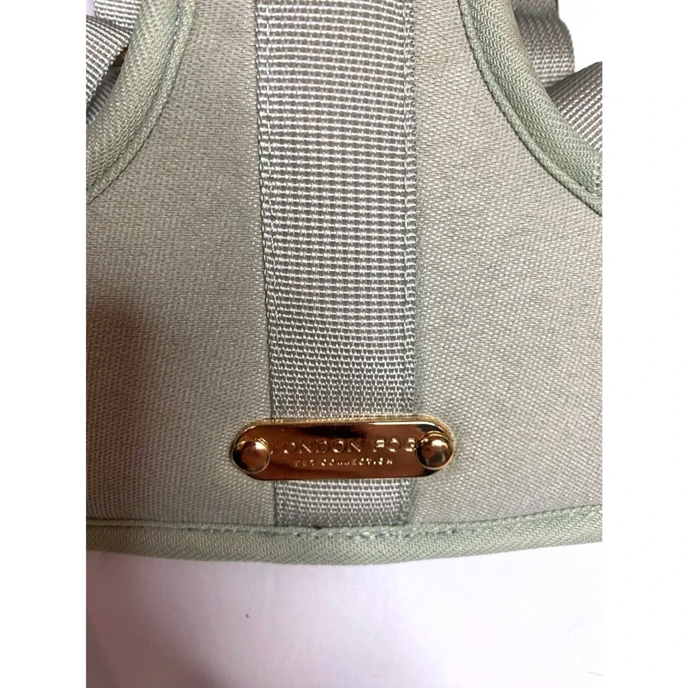 London Fog med Pet Collection Medium Sage Green Step-In No-Pull Dual Dog Harness